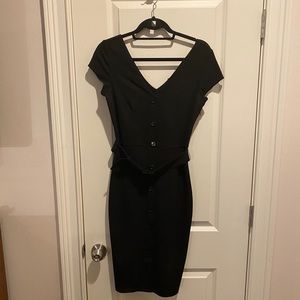 Button Front Dress with Belt